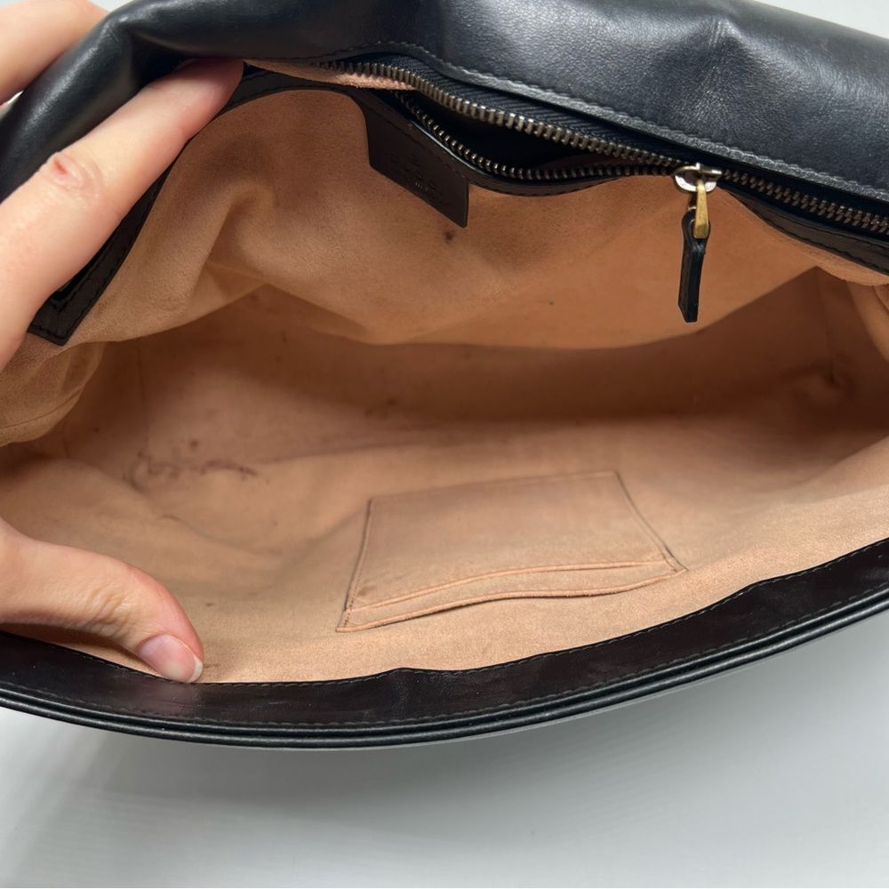 GUCCI Large Marmont Matelasse Shoulder Bag Black 498090 - Picture 14 of 16